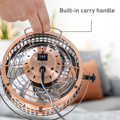 HOLMES compact desk fan fits small spaces like dorms or home offices