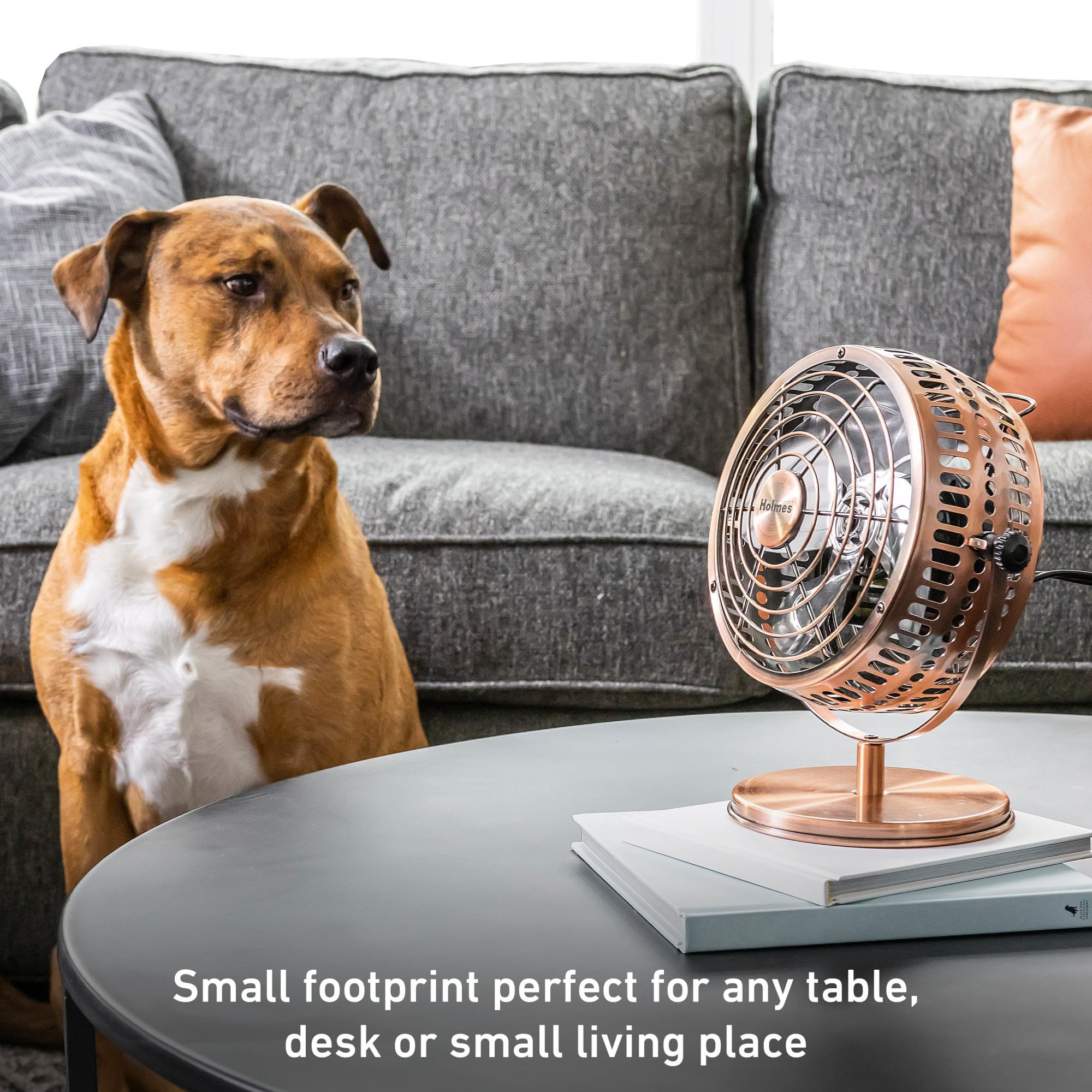 HOLMES metal construction ensures durability with a vintage-inspired look