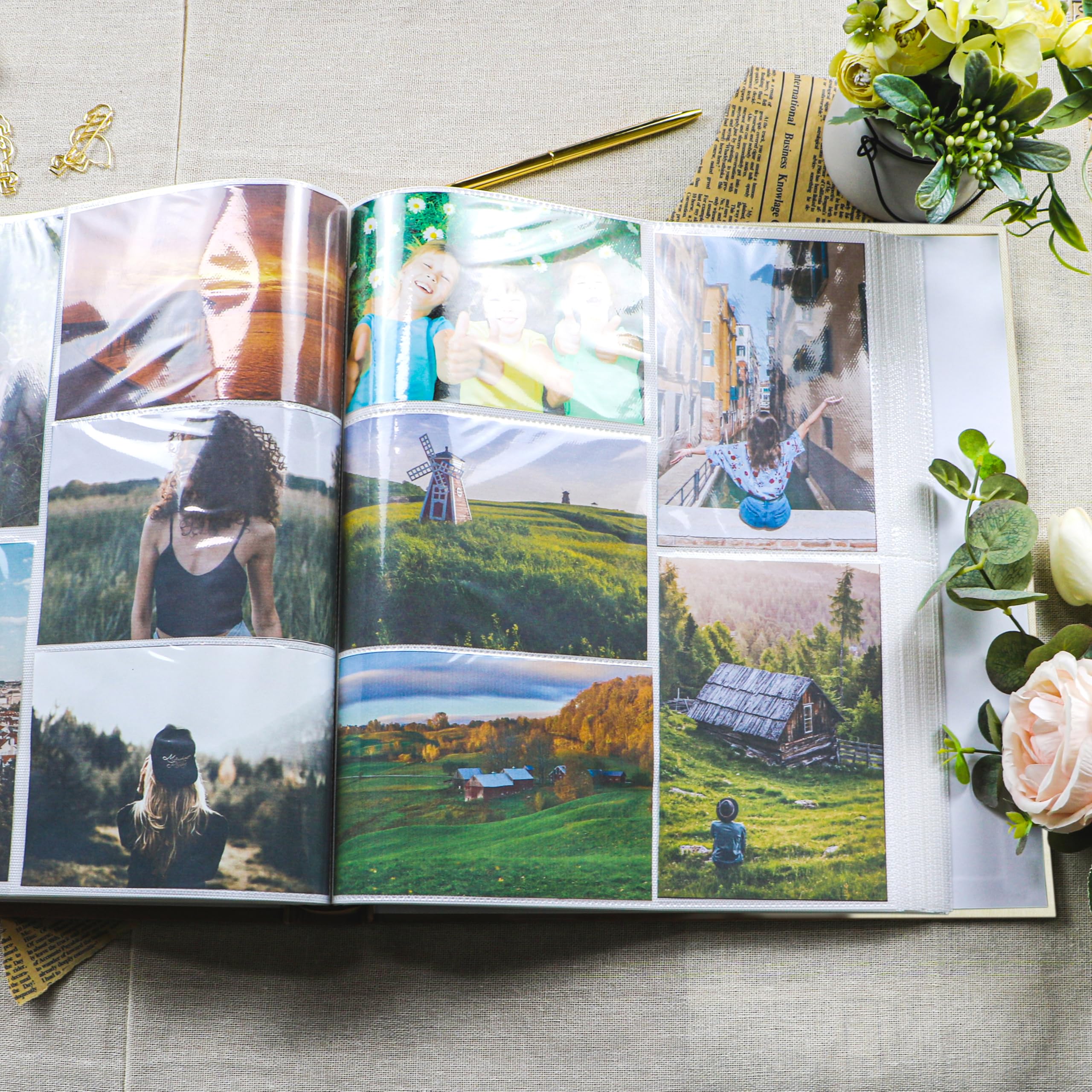 Holoary photo album 4x6 layout fits five photos per page for easy storytelling.