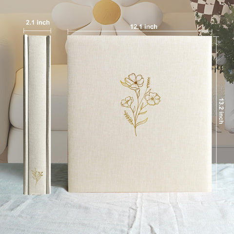 Holoary photo album 4x6 with hot-stamped flower accents for a refined look.