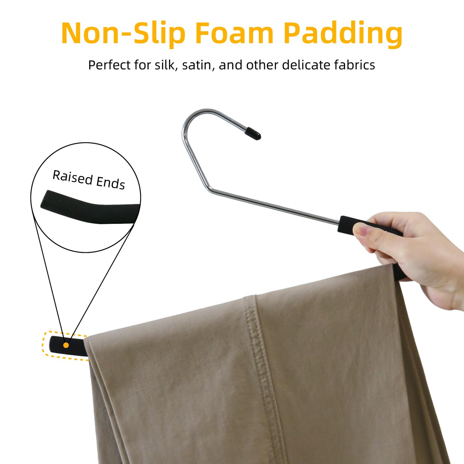 Homa Jia open-end design easy-access demonstrating quick pant on-rod use