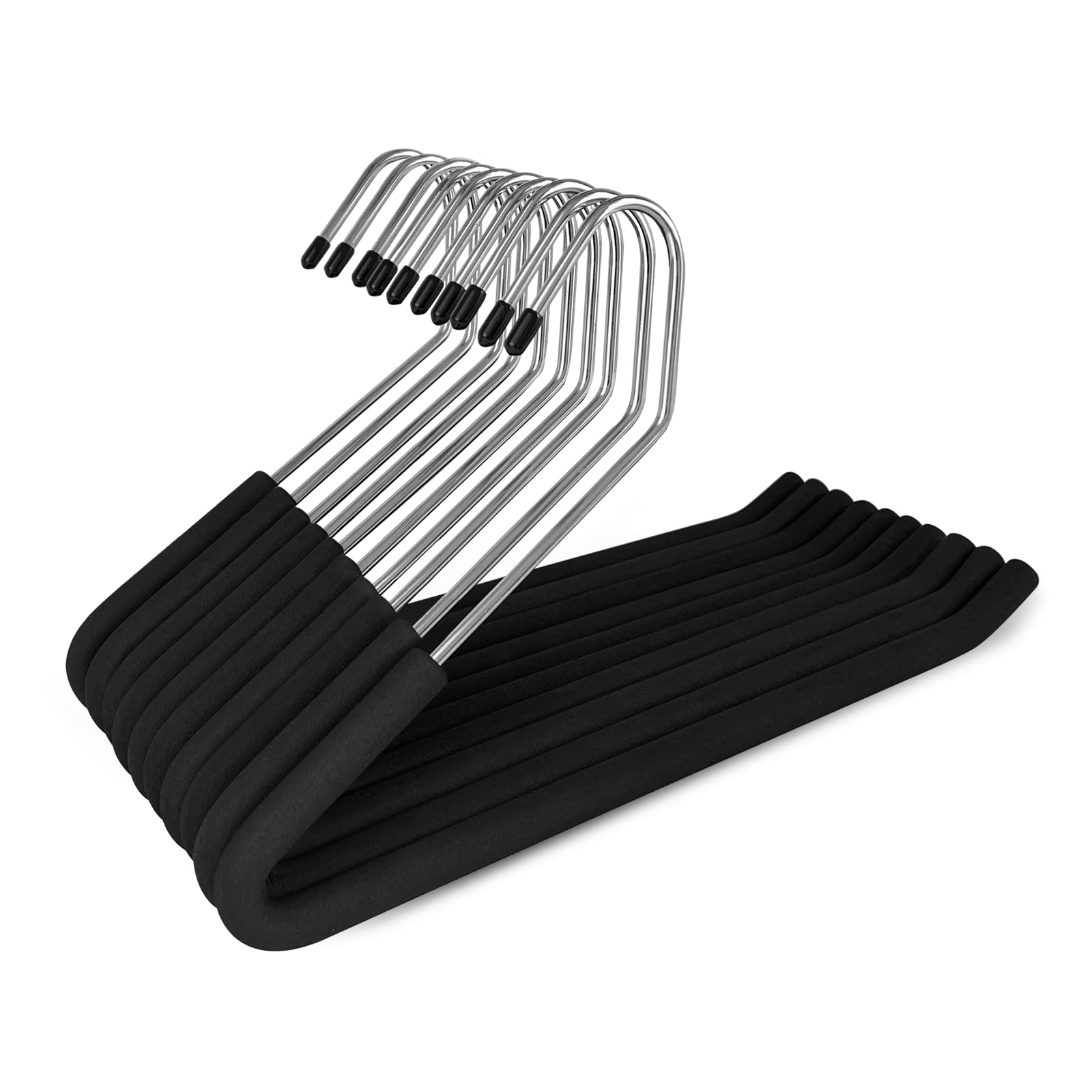 Homa Jia open-ended pants hanger full view showing slim profile for space-saving closets