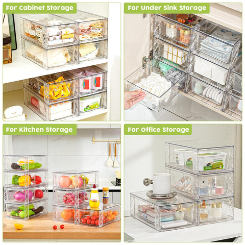 Homaigie easy assembly drawers, connect and stack quickly for custom organization.