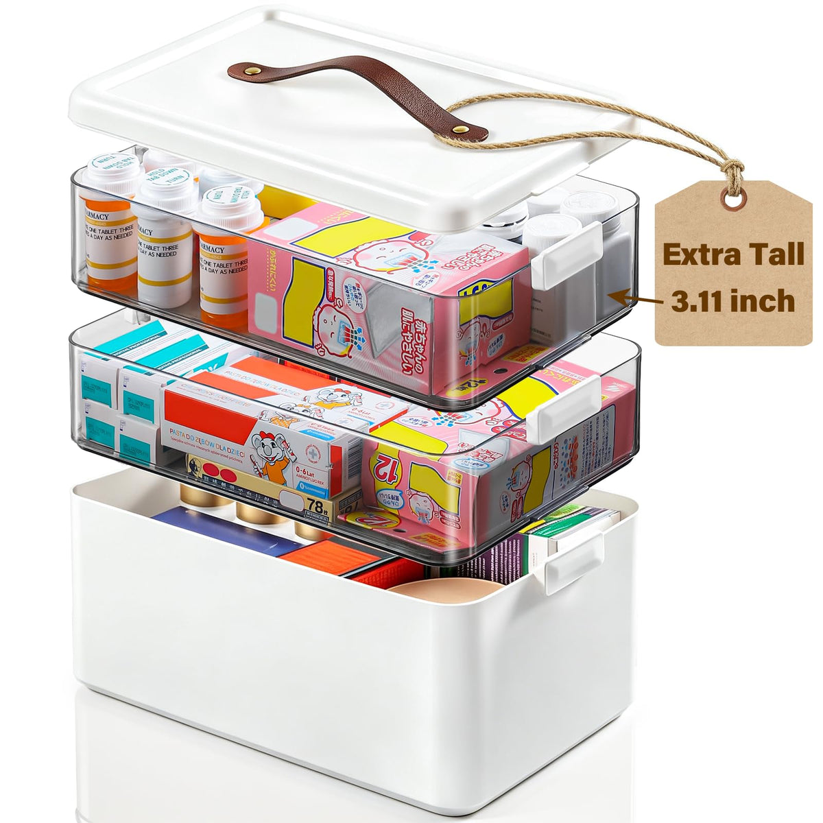 Homaigie Extra Tall 3-Tier bottle upright display showing tall bottles neatly stored