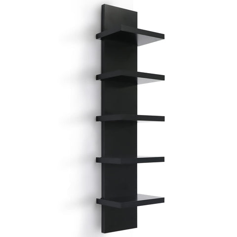 Homaterial 5-tier vertical wall shelf for space-saving storage in a modern home.