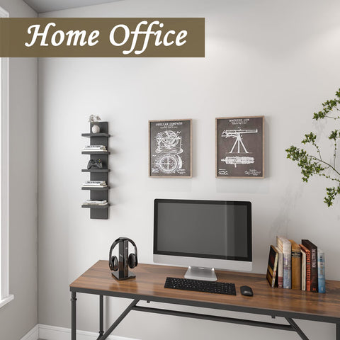 Homaterial natural-finish wall shelf adds warm storage to any room.
