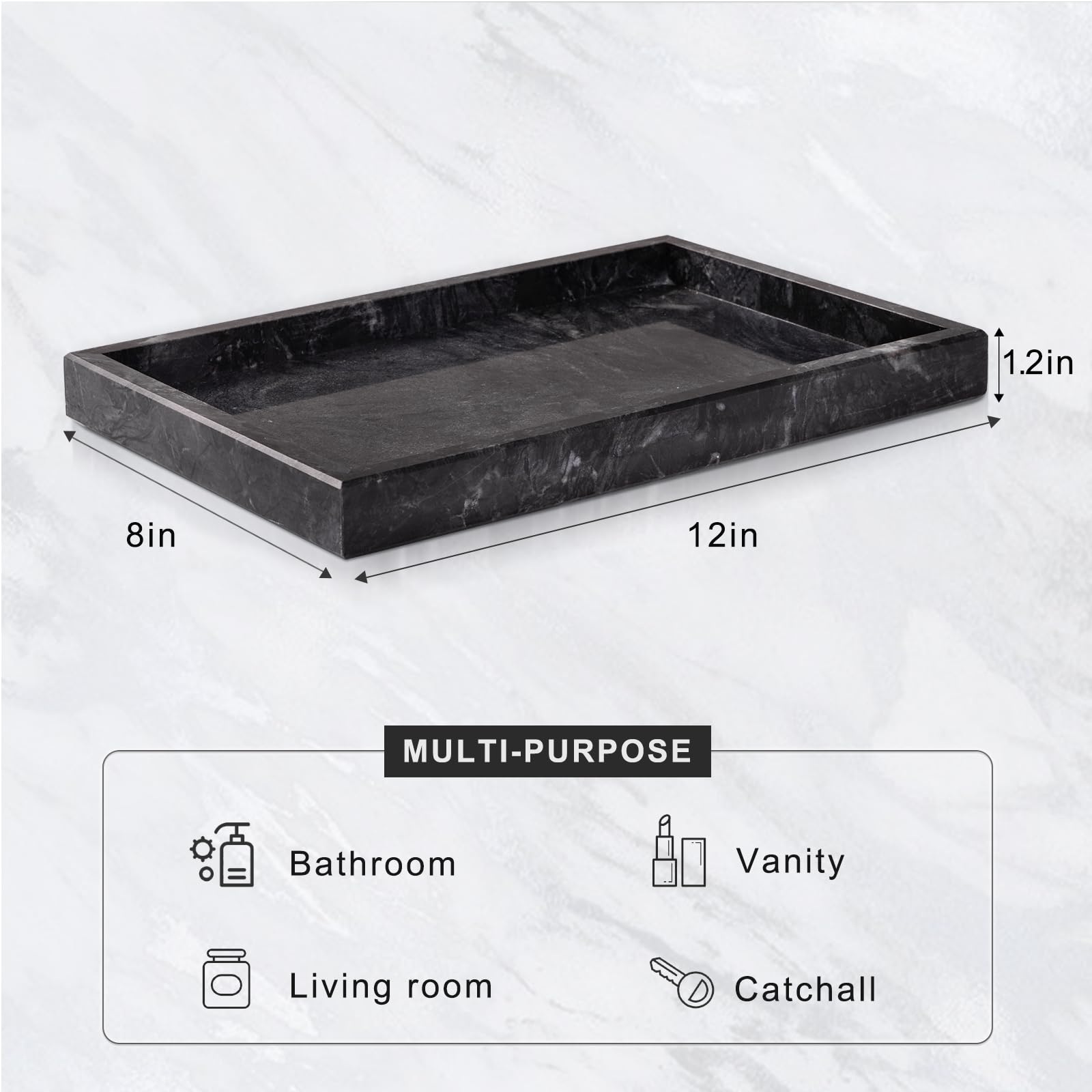 Homaura tray with non-slip feet keeps items stable on counters