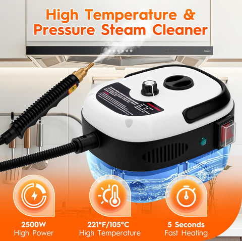 Hombasing steam cleaner with three brush heads for versatile tasks