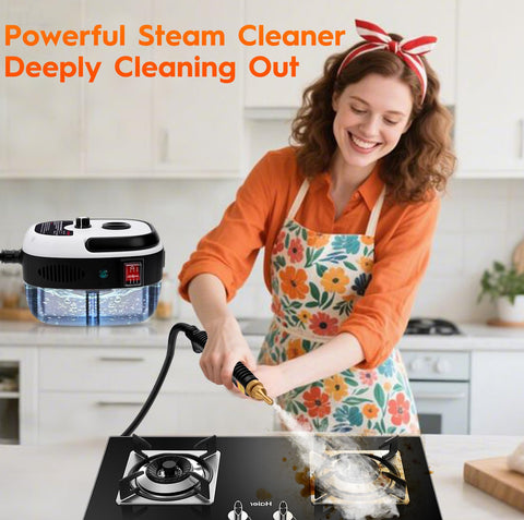Hombasing steam cleaner extension rod in use for hard-to-reach areas