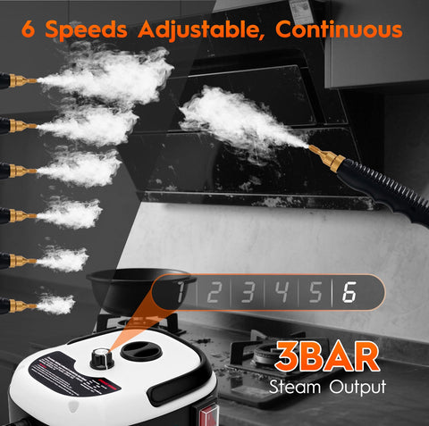 Hombasing steam cleaner portable design with extension rod and long cord