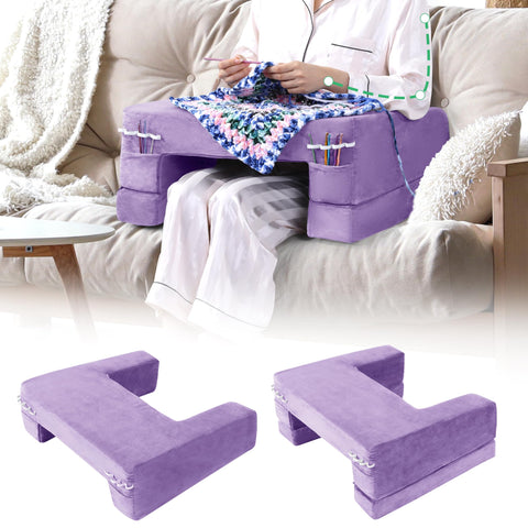 HOMBYS adjustable foam crochet pillow for lap provides ergonomic support during crochet sessions