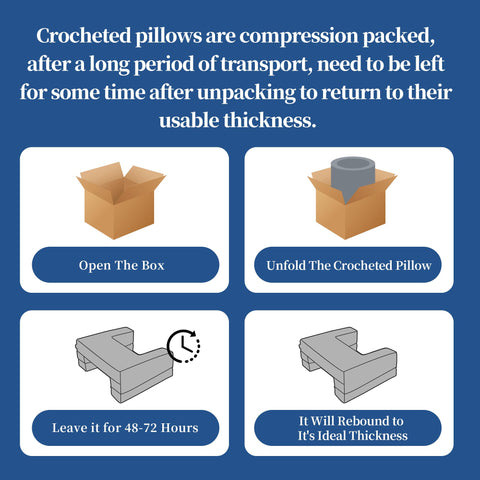 HOMBYS compressed pillow arrives ready to unfold and shape.