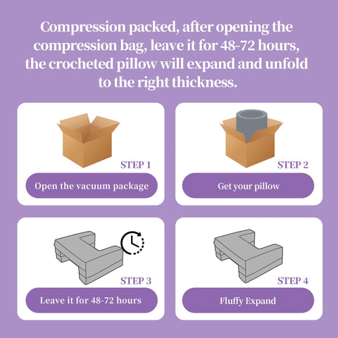HOMBYS foam pillow comes compressed; expands to full thickness after unpacking