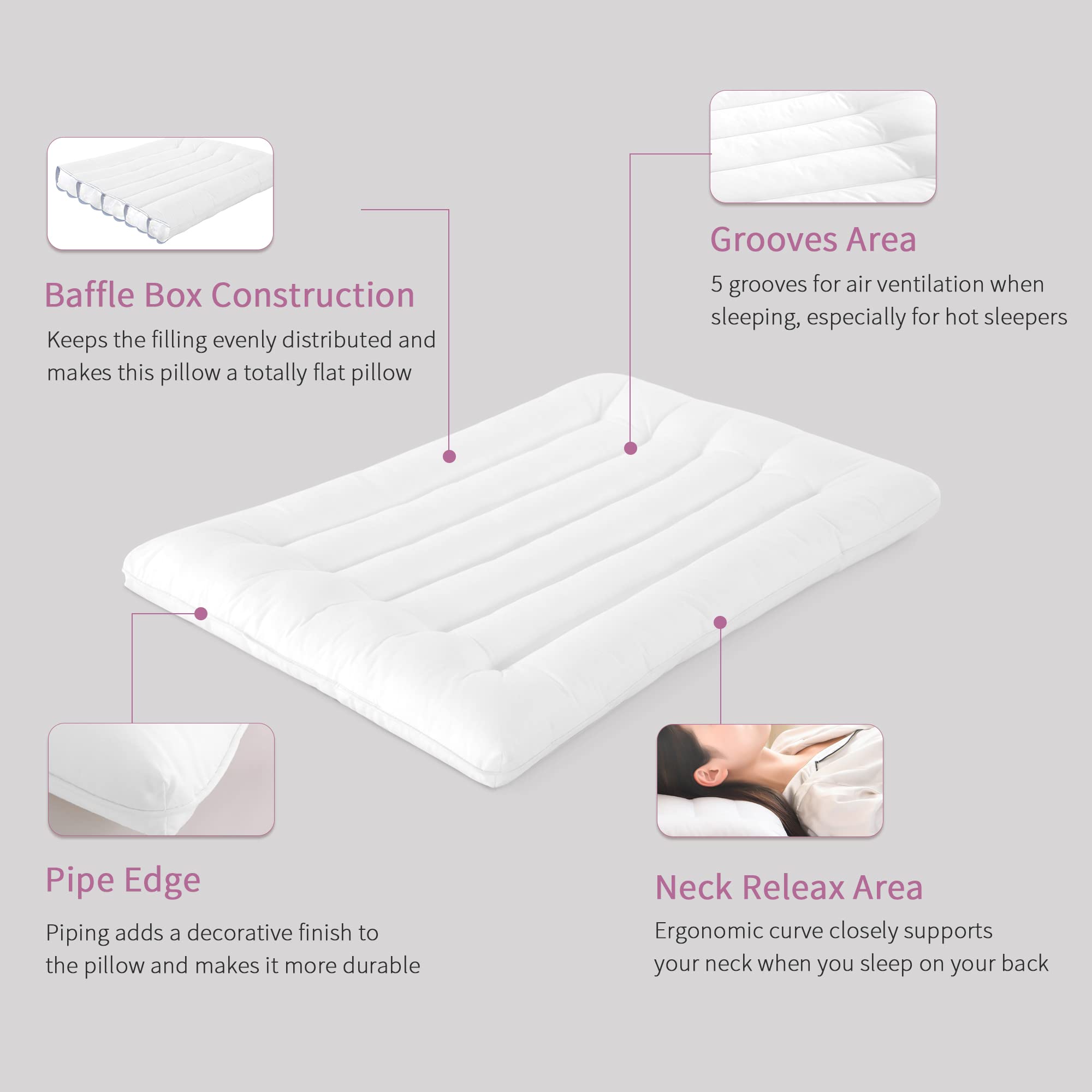 HOMBYS Cotton cover provides breathable texture for cool nights.