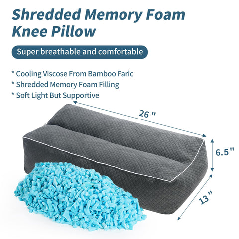 HOMBYS 26-inch knee pillow provides full leg separation to prevent knee clash.