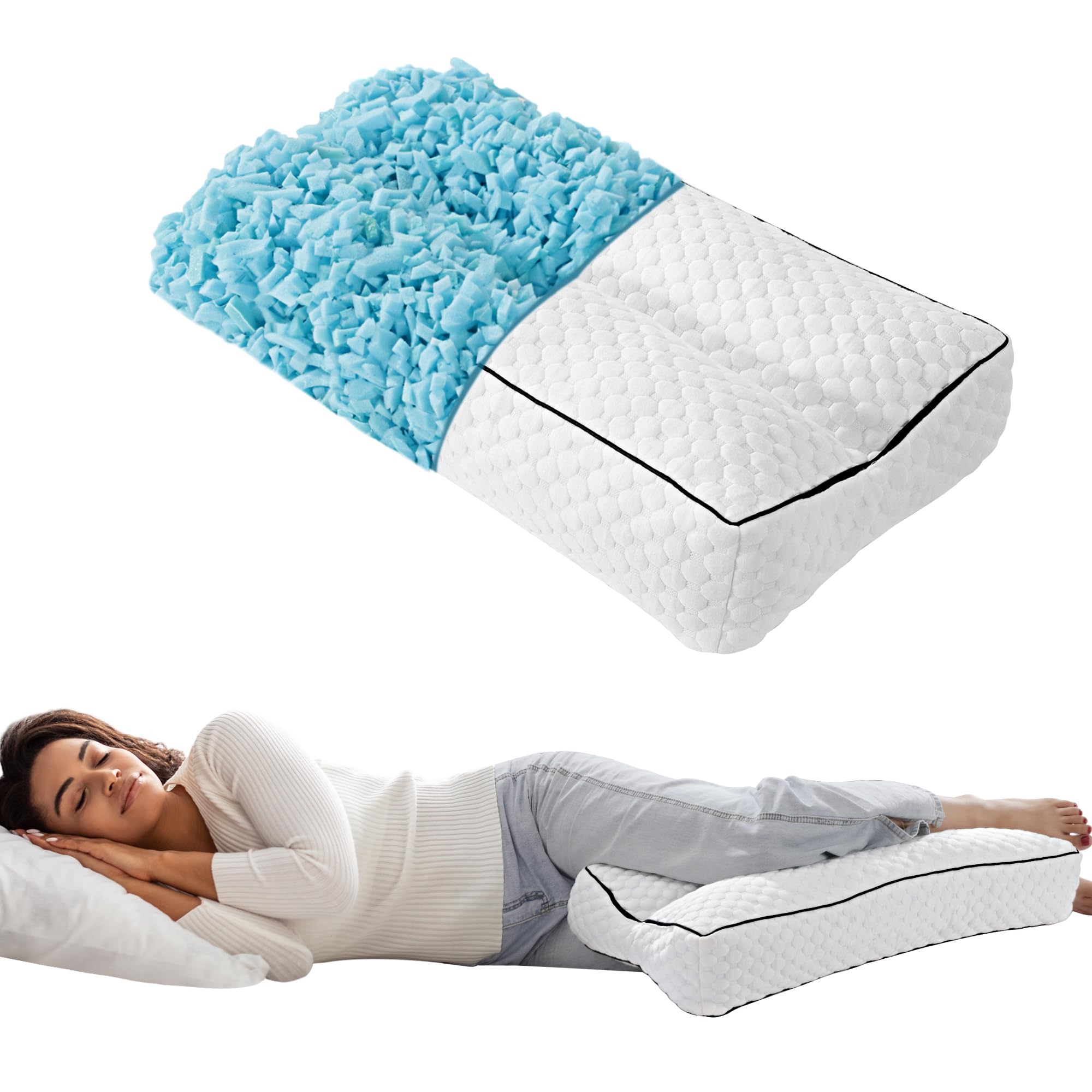 HOMBYS knee pillow between legs supports side sleeping with spine alignment