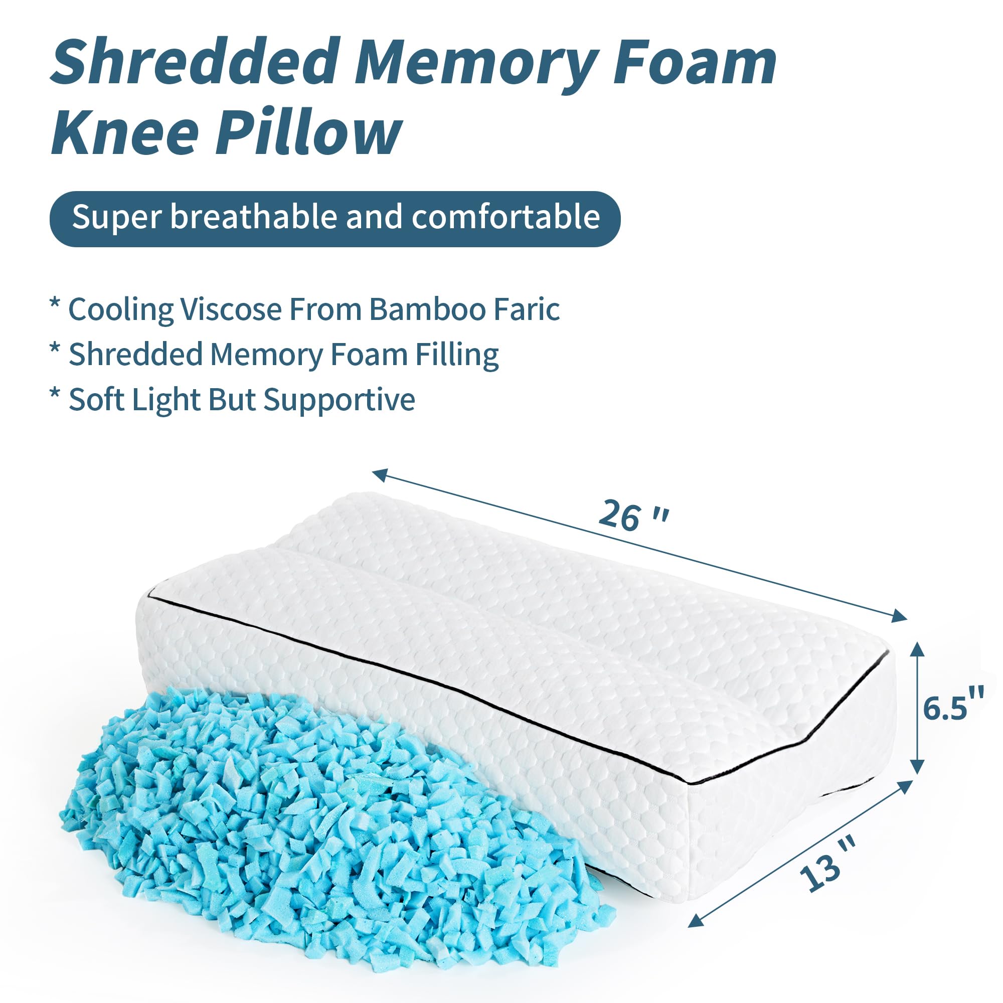 HOMBYS shredded memory foam filling adapts to leg contours for comfort
