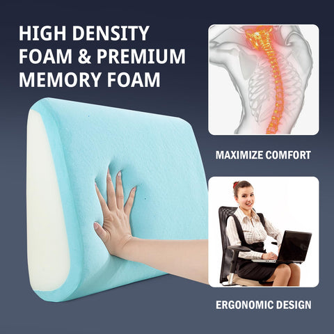 Pillow with adjustable straps secures to a recliner by HOMBYS