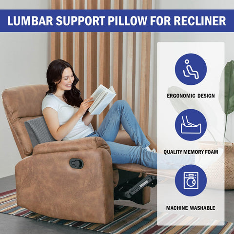 HOMBYS lumbar pillow side view offers extra back support while watching TV