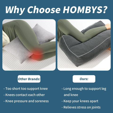 HOMBYS knee pillow is machine washable for easy care and reuse.