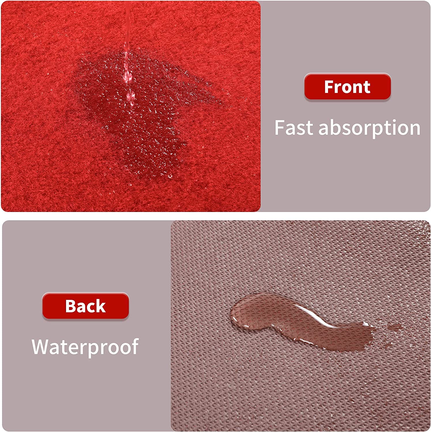 HOMBYS outdoor-friendly red carpet with waterproof backing resists rain