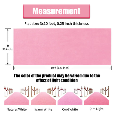 HOMBYS pink carpet runner with non-slip backing on a dance floor.