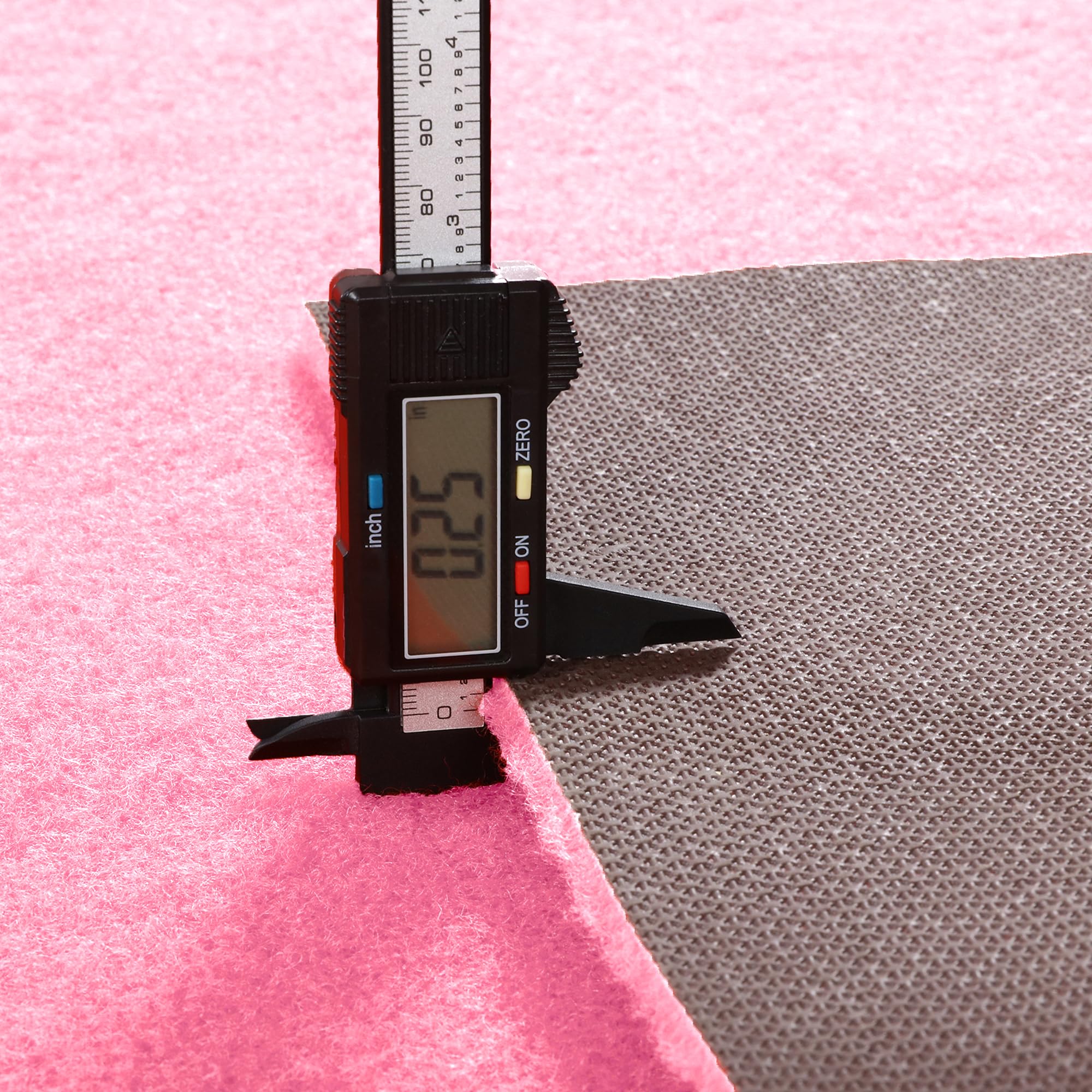 HOMBYS pink carpet runner rolled for compact storage after use.