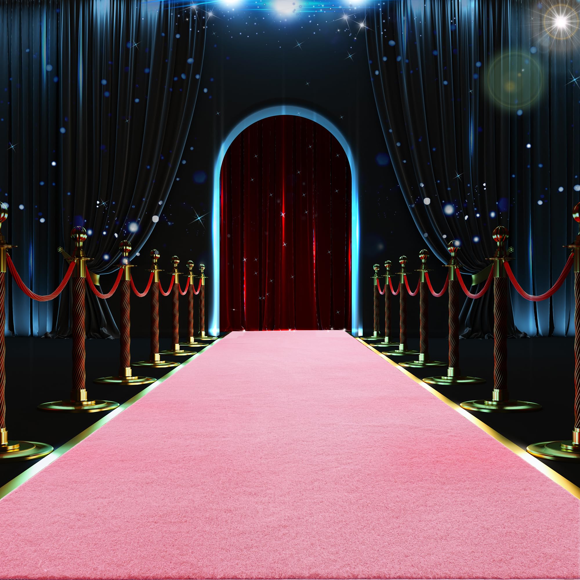 HOMBYS pink carpet runner creating a VIP entry path.