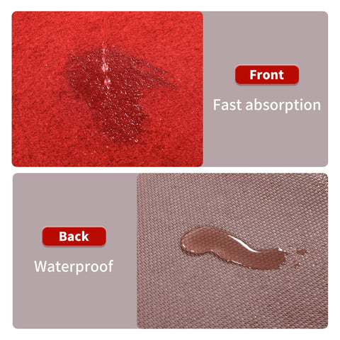 HOMBYS red carpet runner showing non-slip back securing it on the floor.