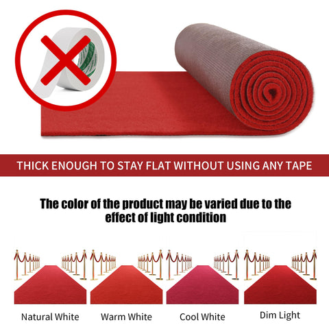 HOMBYS red carpet runner deployed for an outdoor event with weather-ready backing.