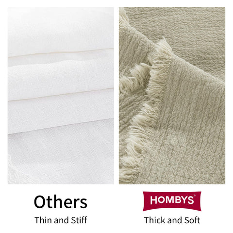HOMBYS soft breathable weave highlights premium flax linen quality