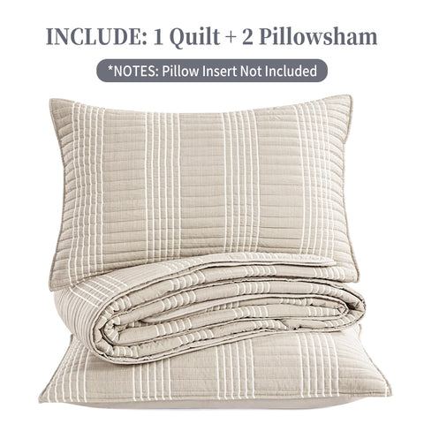 HOMBYS textured stripe bedding highlights multi-layer construction and durable stitching