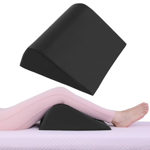 HOMBYS wedge bolster leg lift pillow provides stable leg support for sessions.