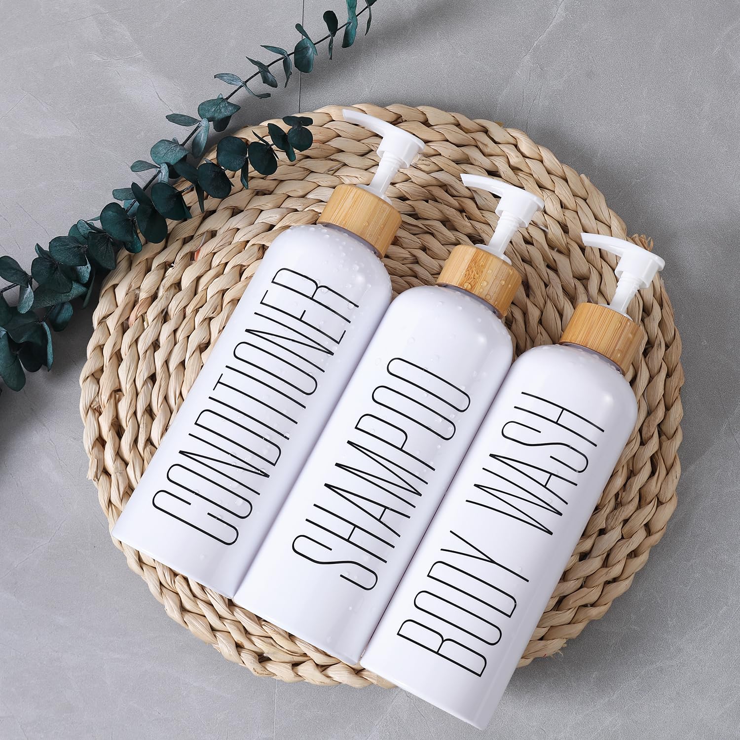 HOMCDALY easy-pour bottles simplify daily routines with clear 16oz capacity.