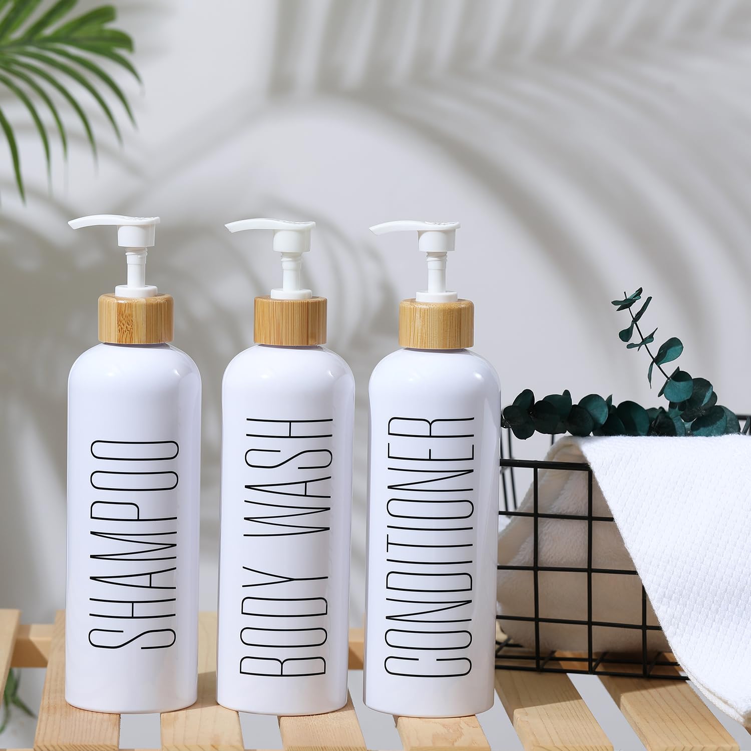 HOMCDALY three-chamber design keeps shampoo, conditioner, and body wash organized.
