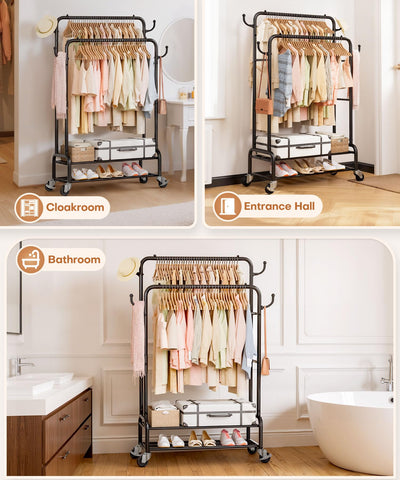 Homde heavy-duty clothes rack assembly kit included for quick, tool-assisted setup.