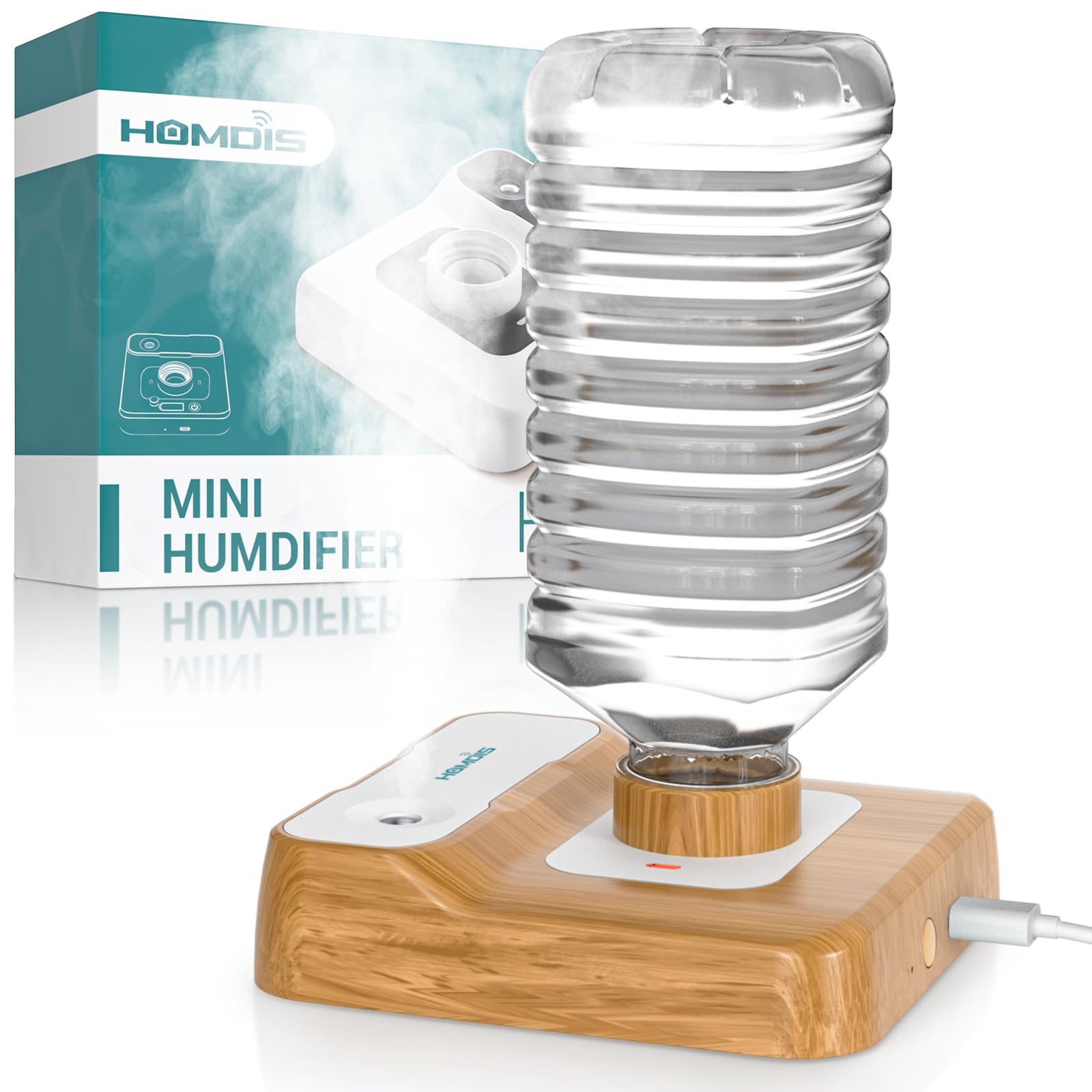 HOMDIS portable humidifier for travel with mist on the go