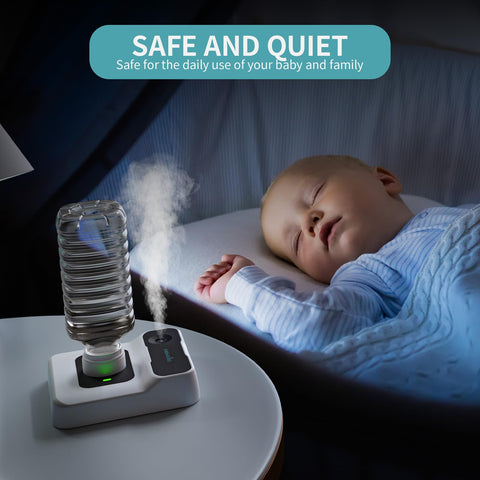 HOMDIS Travel Humidifier includes auto-off and soft LED light for peace.
