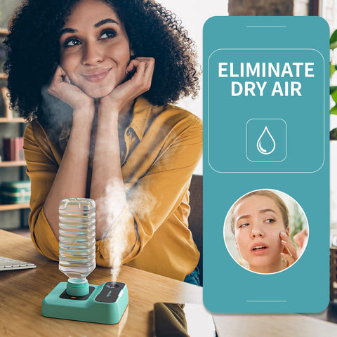 HOMDIS compact travel humidifier fits easily in a bag.
