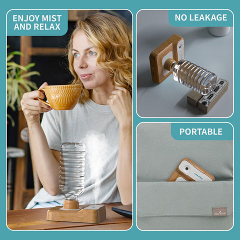 HOMDIS Travel Humidifier quiet operation at 23dB for peaceful spaces.