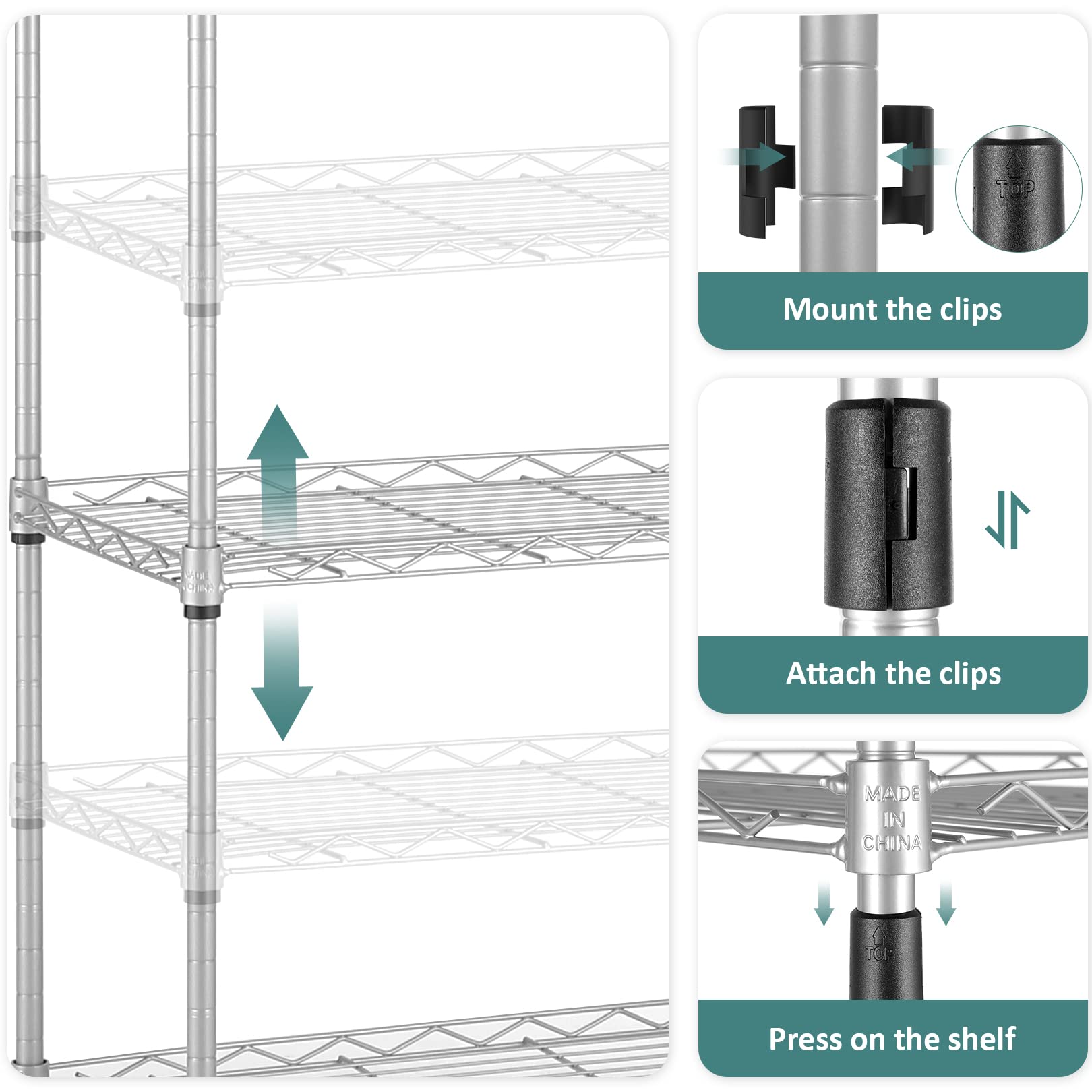 Homdox 6-tier shelving unit assembly guide, quick setup after following instructions.