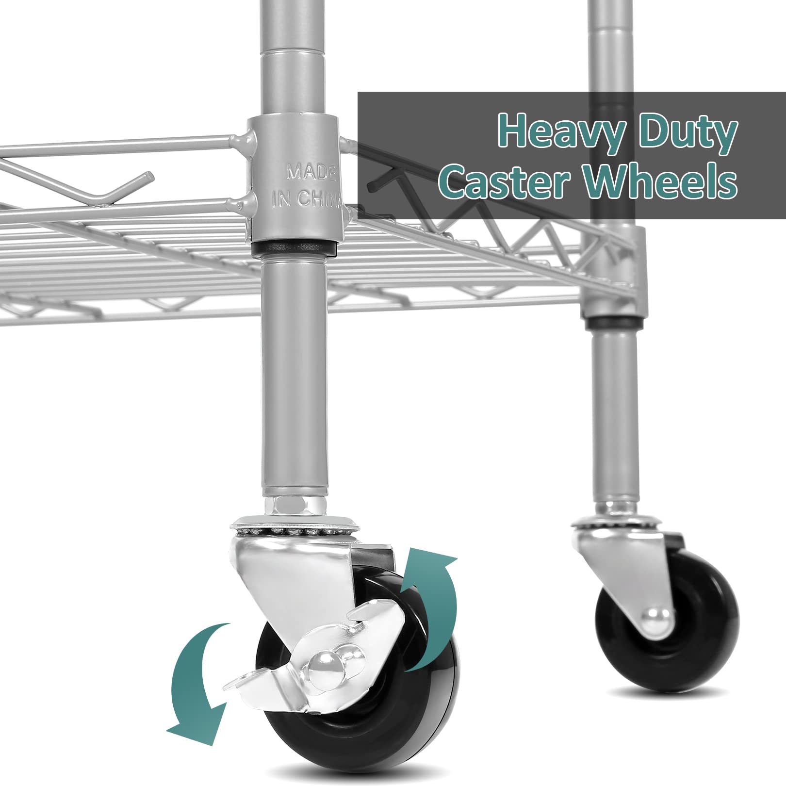 Homdox 6-tier shelving unit metal frame, durable construction for long-term use.