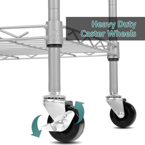 Homdox 6-tier shelving unit metal frame, durable construction for long-term use.