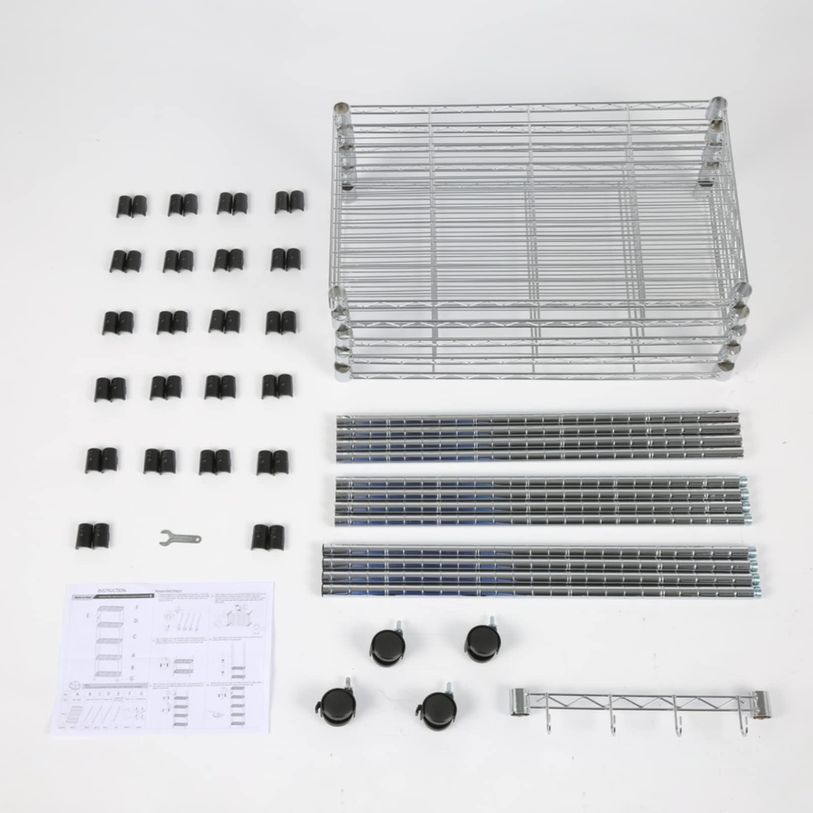 Homdox assembly-ready shelving with clear instructions for quick setup.