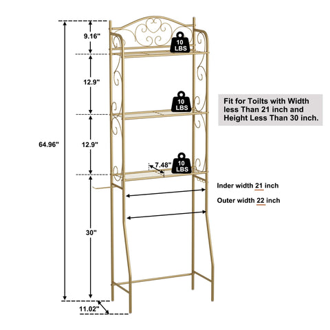 HOME BI sturdy iron frame with gold finish durable storage