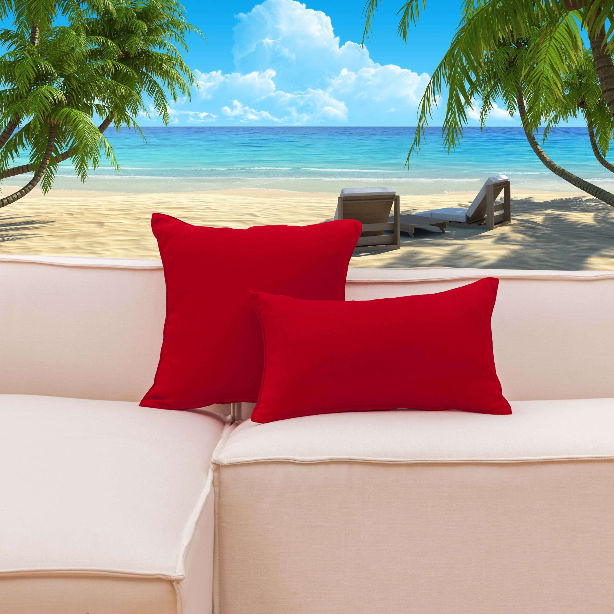 Red Home Brilliant cover suits patio décor and holiday setups.