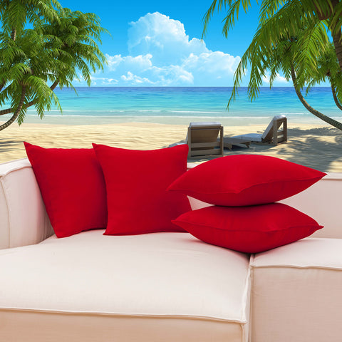 16x16 inch red cover is soft yet breathable for indoor use.