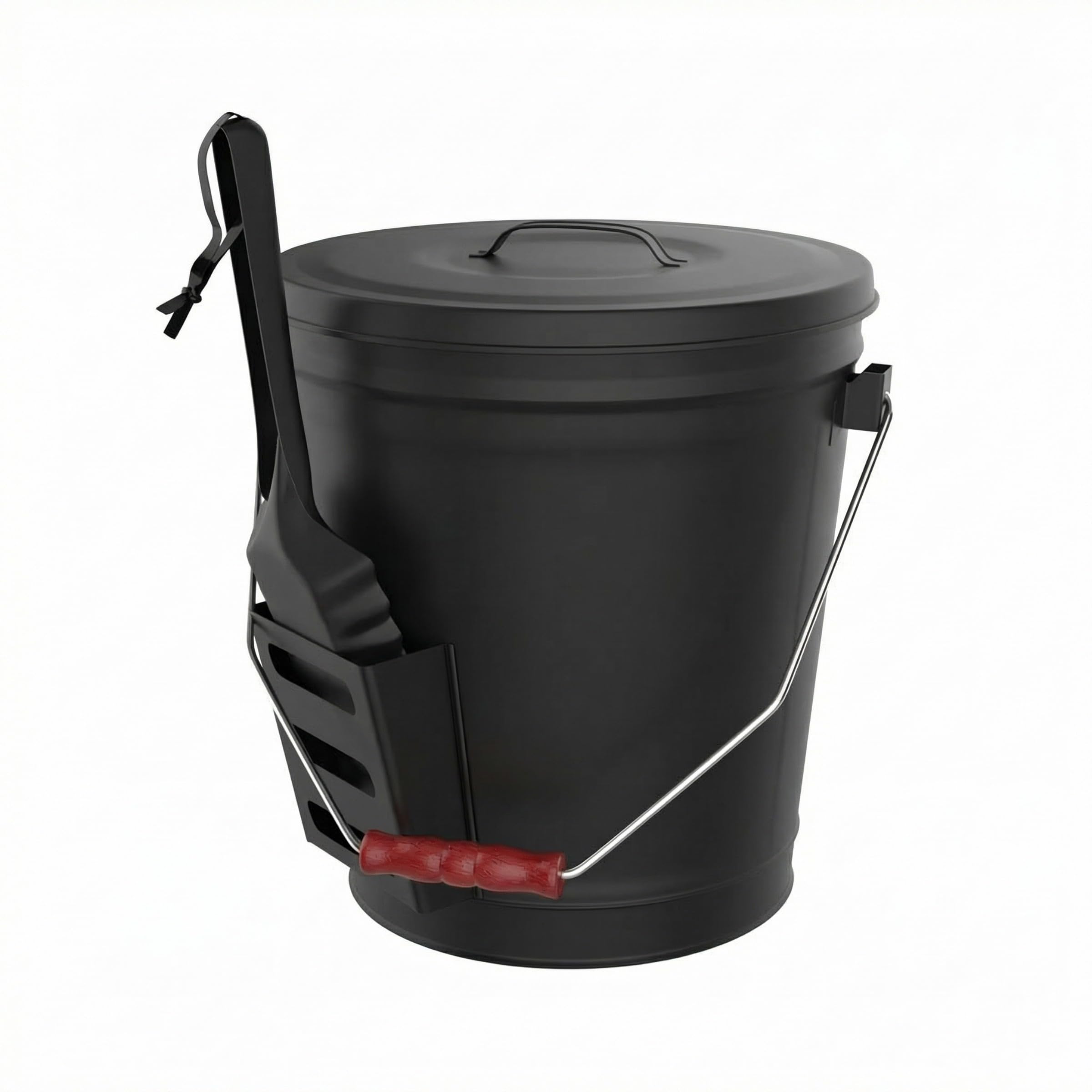 Home-Complete ash bucket with lid and shovel for tidy hearth cleanup
