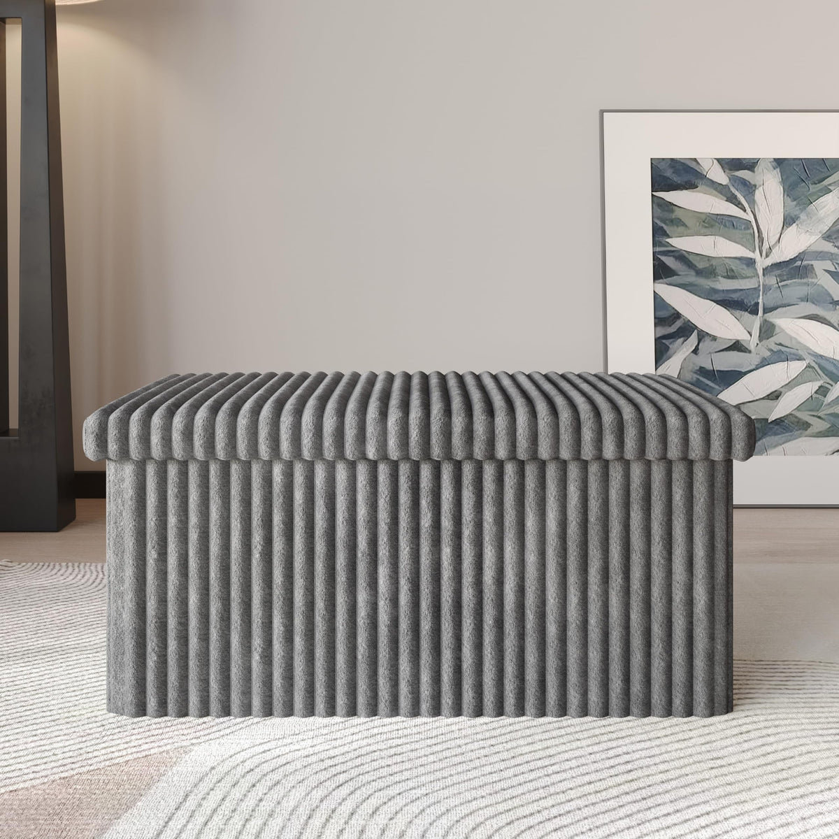 HOME DESIGN Florence 30-inch bench folded storage, ideal for compact rooms and easy stow-away.