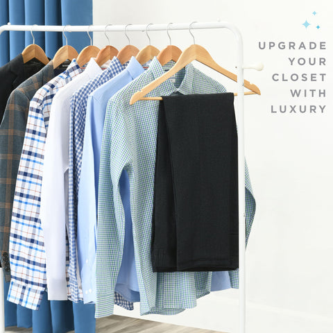 Home It 17.4 inch wide solid wood hangers for various garments